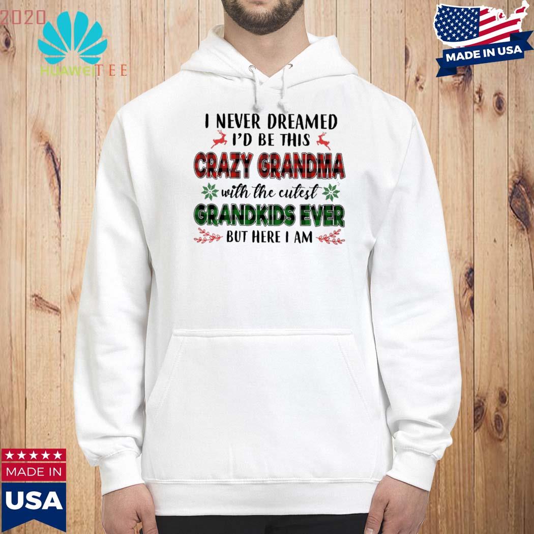 I Never Dreamed I'd Be This Crazy Grandma With The Cutest Grandkids Ever But Here I Am Christmas Sweater Hoodie