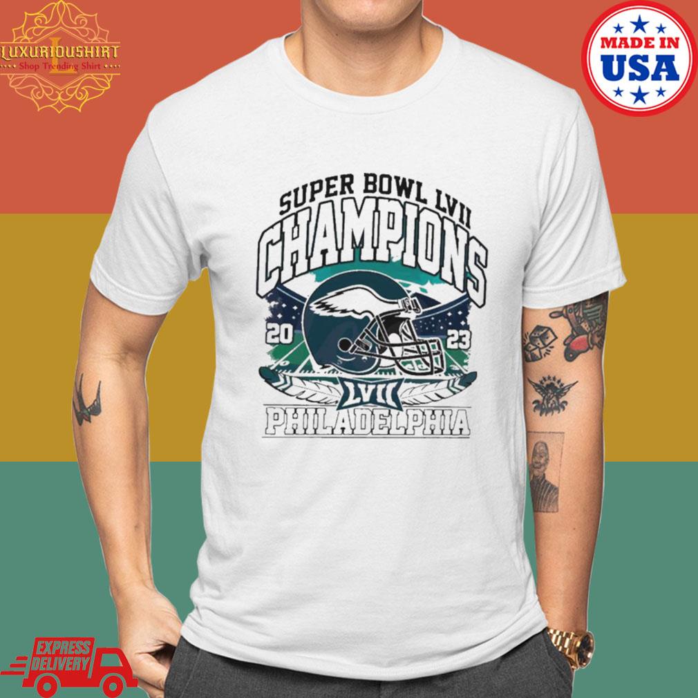 Philadelphia Eagles Champions Super Bowl 2023 Helmet Unisex Shirt - T-shirts  Low Price