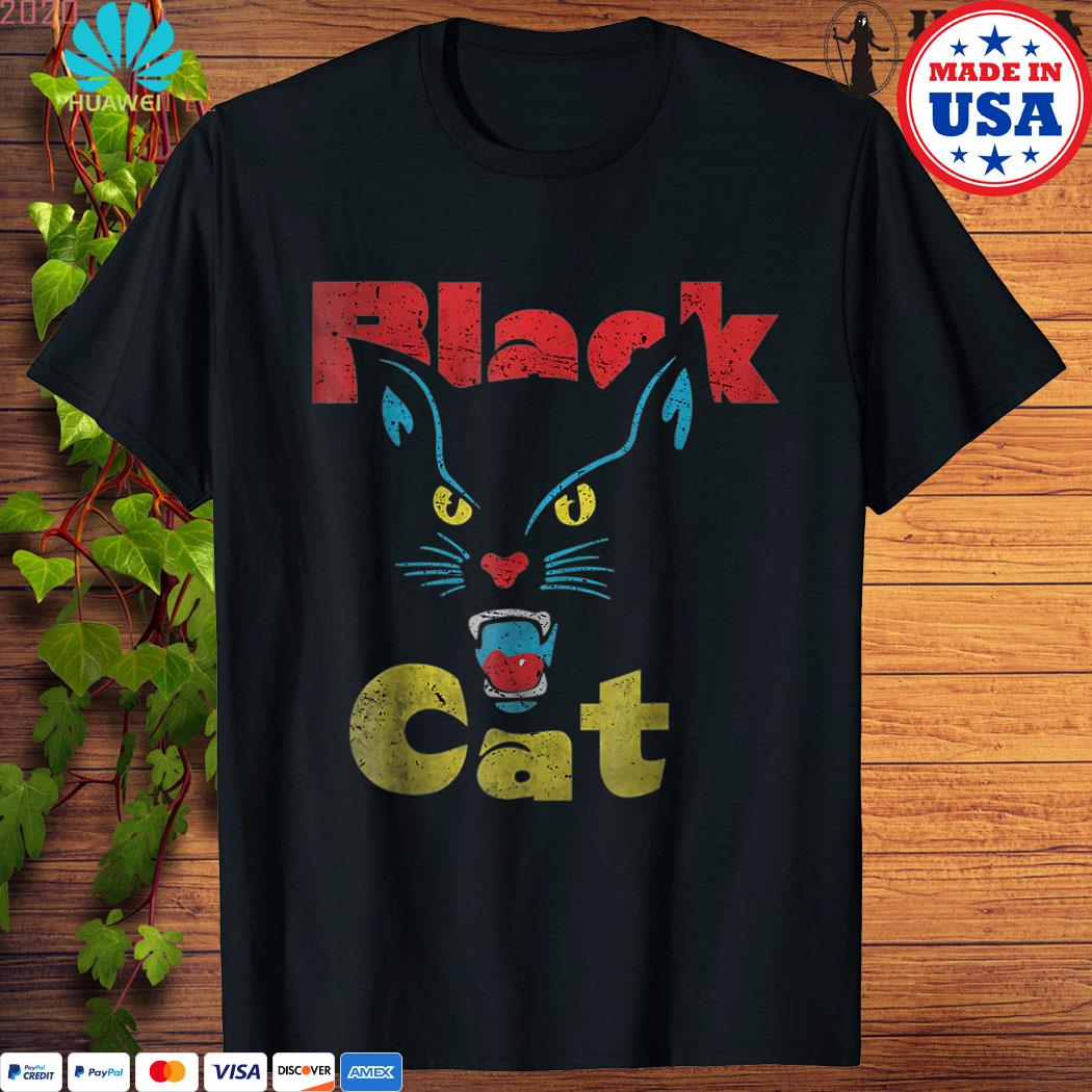 Black cat 2024 firecrackers t shirt