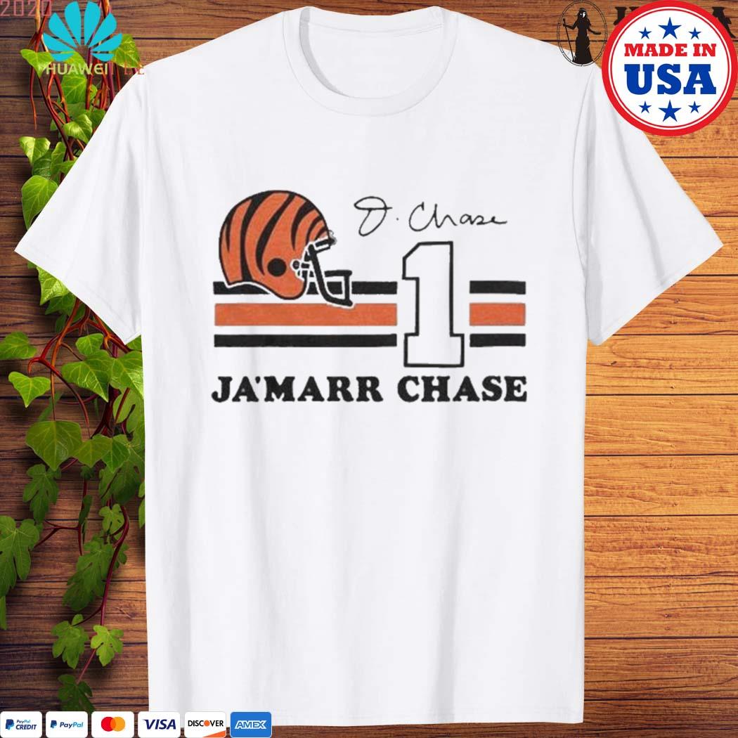 Official Cincinnati Bengals Ja'Marr Chase #1 Signature Shirt, hoodie,  longsleeve, sweatshirt, v-neck tee