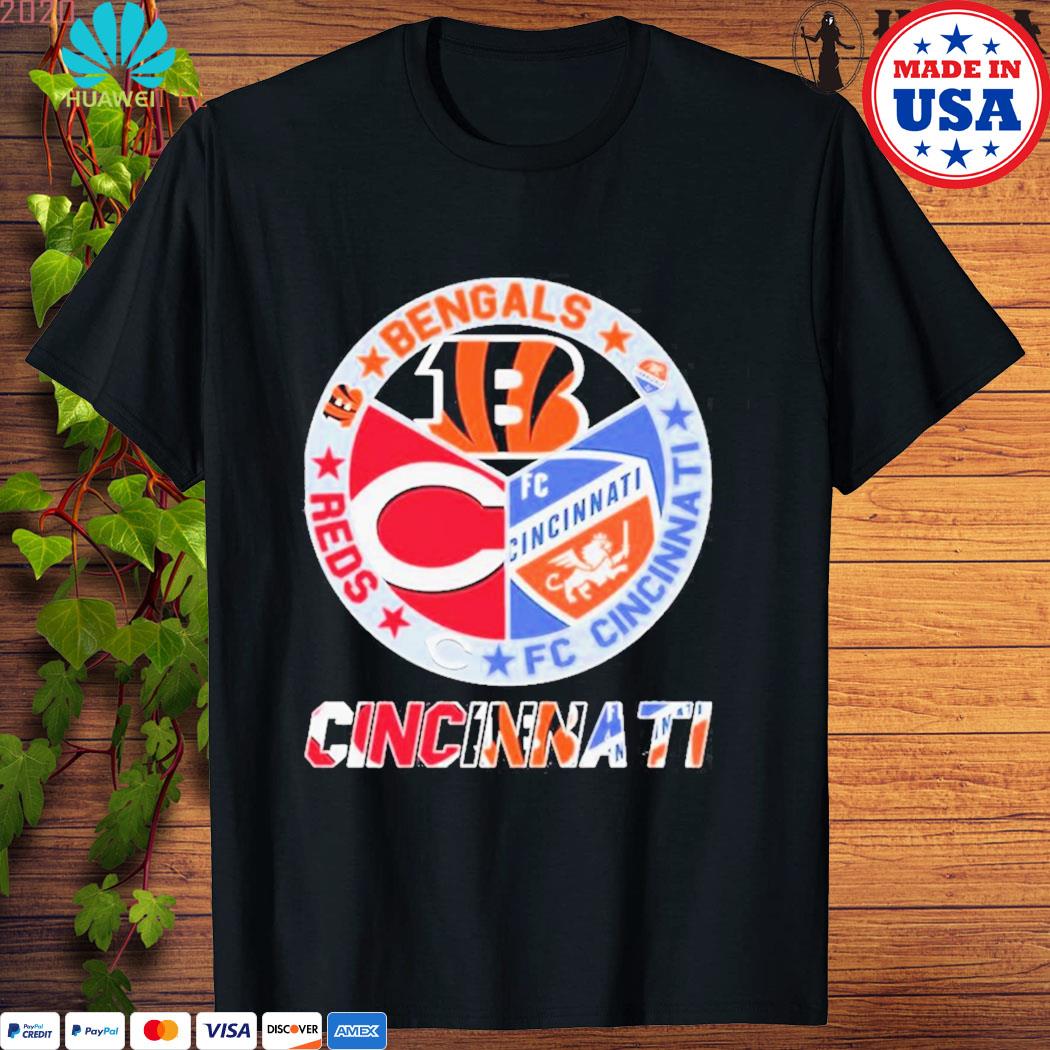 Original cincinnati City Sports Cincinnati Reds, Bengals and FC Official  Logo shirt, hoodie, sweater, long sleeve and tank top