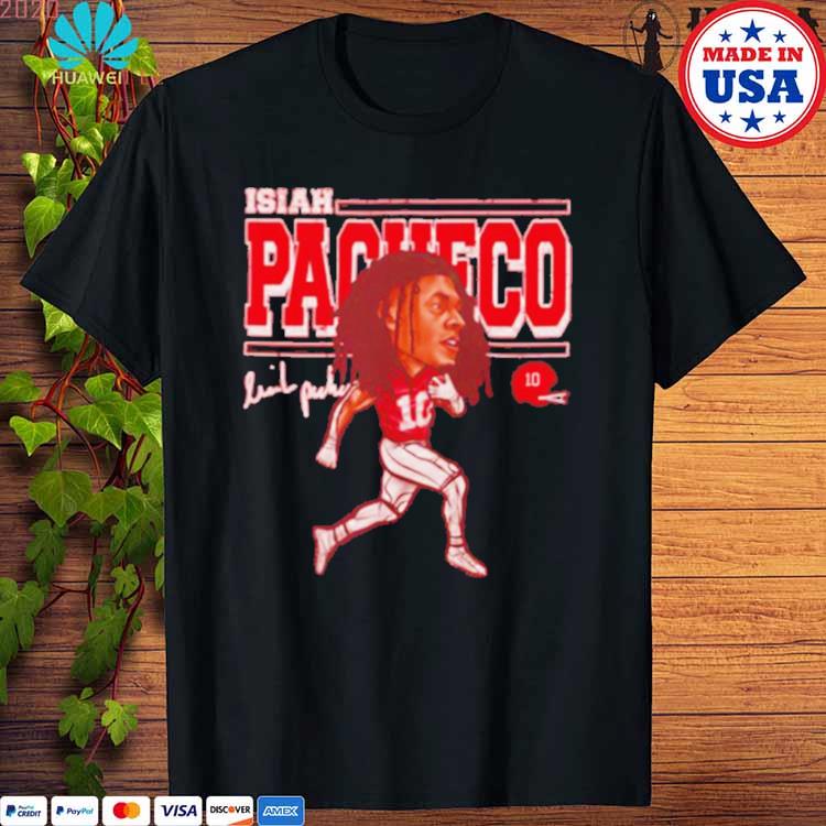 Official Isiah pacheco Kansas city cartoon Football T-shirt