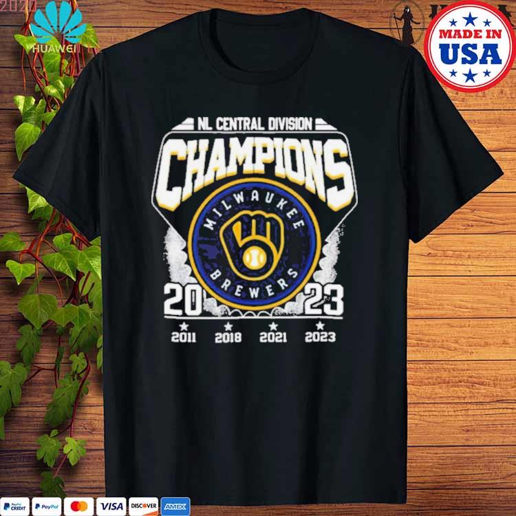 Nl Central Divison Champions Milwaukee Brewers 2011 2018 2021 2023 T-shirt  - Shibtee Clothing