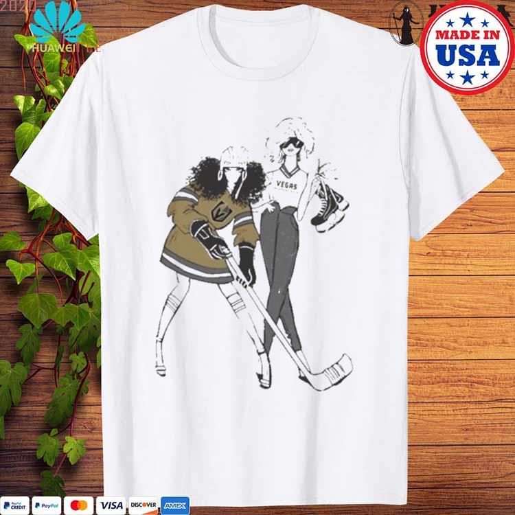 Women's G-III 4Her by Carl Banks White Vegas Golden Knights Hockey Girls Fitted T-Shirt Size: Small