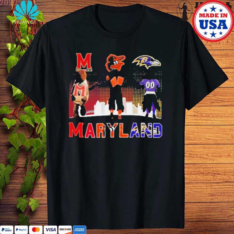 Baltimore Ravens And Baltimore Orioles Mascot Skyline shirt, hoodie,  sweater, long sleeve and tank top