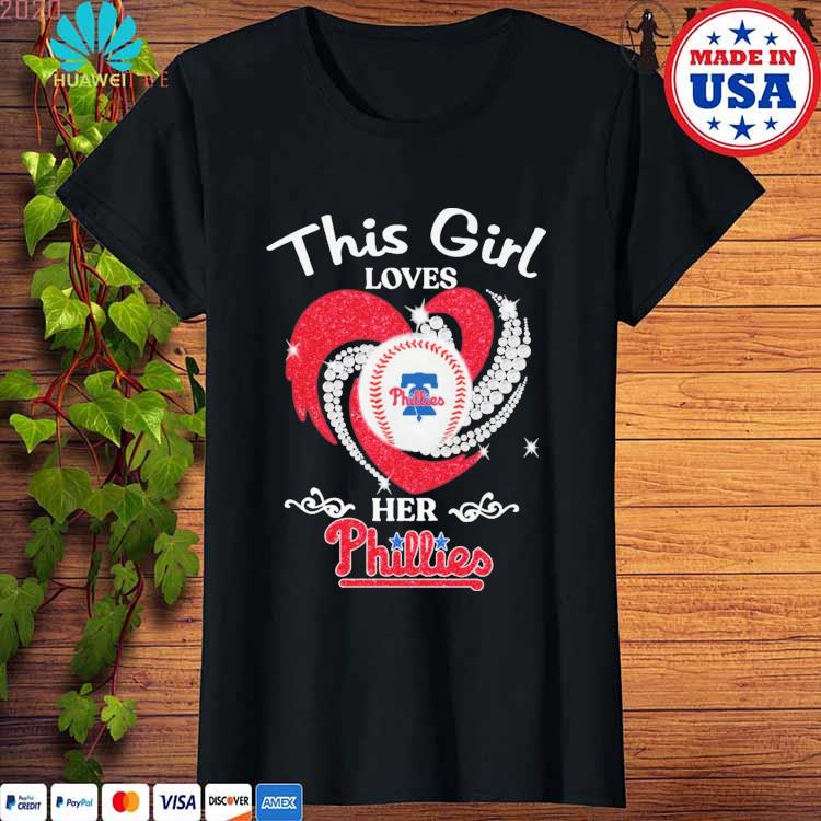 This Girl Loves Her Philadelphia Phillies Diamond Heart Baseball Shirt -  StyleIconsTee