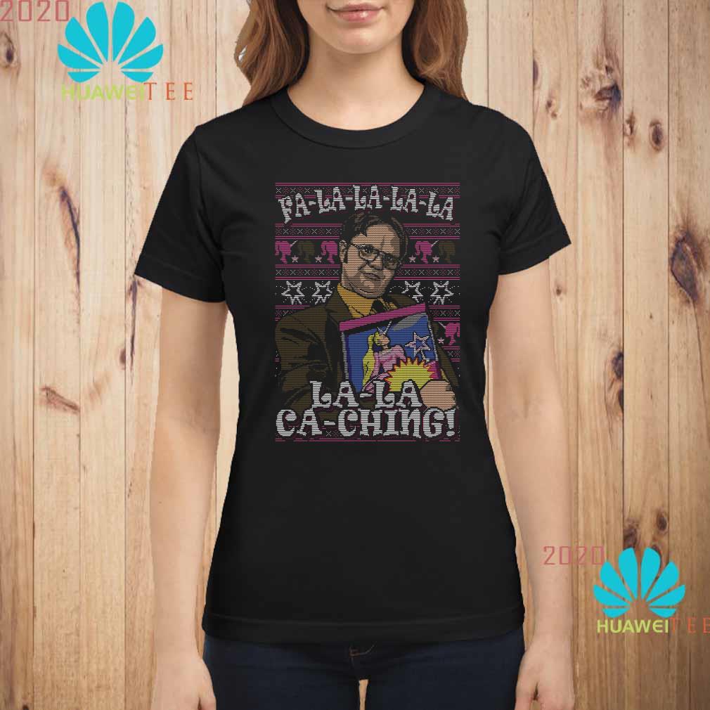 Dwight Schrute Fa La La La La La Ca Ching Ugly Christmas Sweater