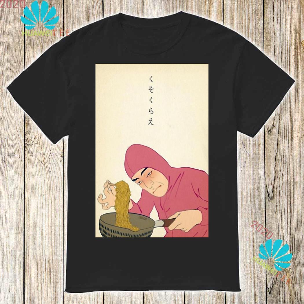 pink guy ramen shirt